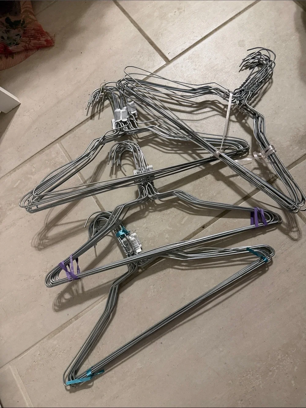 40 Durable Silver Metal Wire Hangers vintage